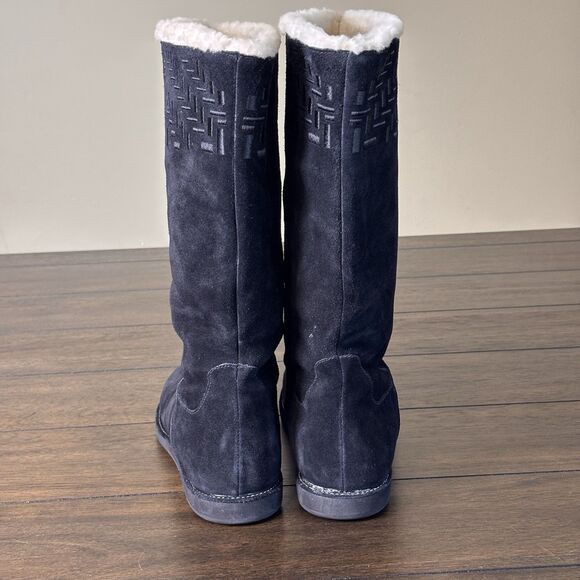 Cole Haan Womens Black Suede Tall Sherpa Lined Waterproof Boot 9 B - NEW! - Picture 4 of 7